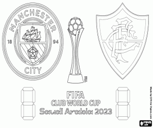 desenho de ManCity x Flu, Mundial de Clubes 2023 para colorir