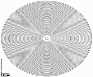 desenho de Mandala de círculos concêntricos para colorir
