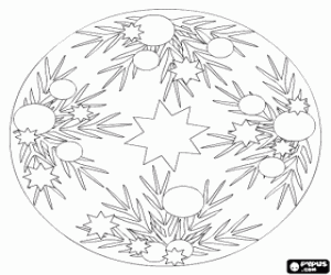 desenho de Uma mandala de Natal para colorir