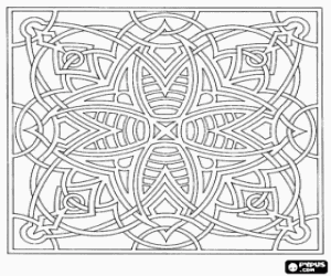 desenho de Mandala figurativa de uma flor para colorir