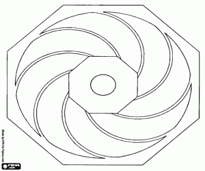 desenho de Mandala octogonal com lâminas para colorir