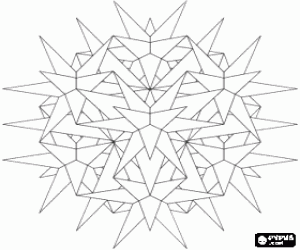 desenho de Mandala em três dimensões para colorir