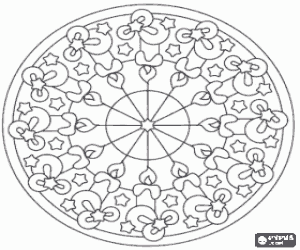 desenho de Mandala com velas de Natal para colorir