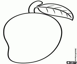 desenho de Uma manga, uma fruta tropical para colorir