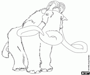 desenho de Manny, o mamute na Ice Age 4 para colorir