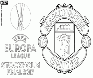 desenho de ManU, UEFA Europa League 2016-2017 para colorir