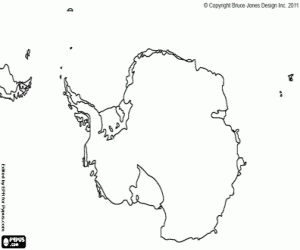 desenho de Mapa da Antártica para colorir
