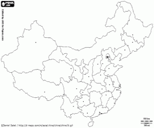 desenho de Mapa da China para colorir