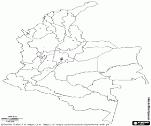 desenho de Mapa da Colômbia para colorir