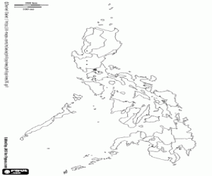 desenho de Mapa da Filipinas para colorir