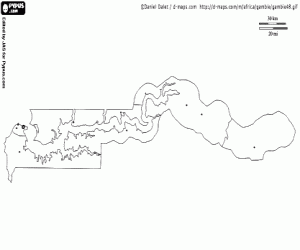 desenho de Mapa da Gâmbia para colorir