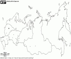 desenho de Mapa da Rússia para colorir
