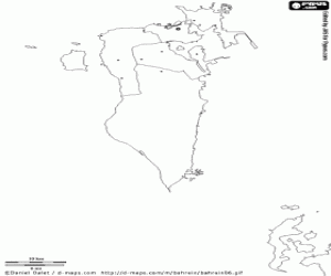 desenho de Mapa de Bahrein para colorir