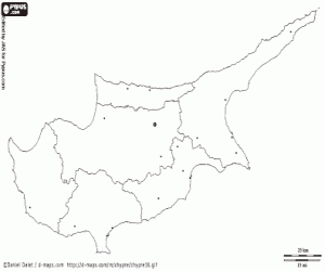 desenho de Mapa de Chipre para colorir