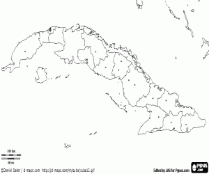 desenho de Mapa de Cuba para colorir