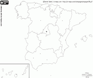 desenho de Mapa de Espanha para colorir