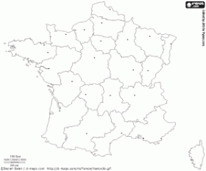 desenho de Mapa de França para colorir