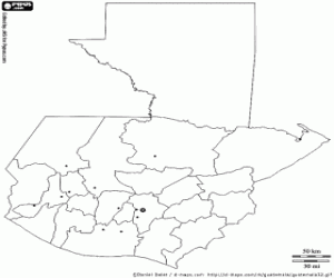 desenho de Mapa de Guatemala para colorir