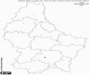 desenho de Mapa de Luxemburgo para colorir