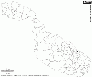 desenho de Mapa de Malta para colorir