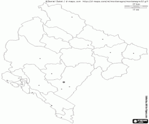 desenho de Mapa de Montenegro para colorir
