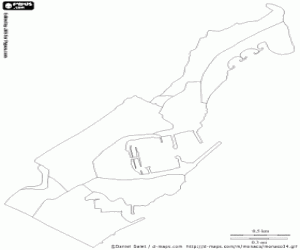 desenho de Mapa de Mônaco para colorir