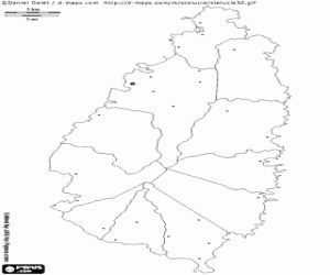 desenho de Mapa de Santa Lúcia para colorir