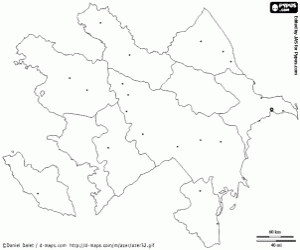 desenho de Mapa do Azerbaijão para colorir