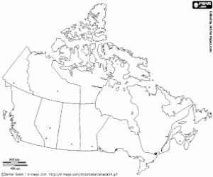 desenho de Mapa do Canadá para colorir
