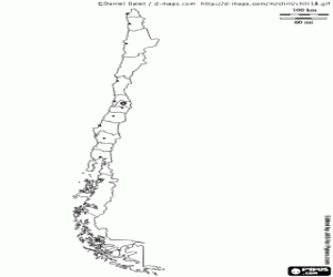 desenho de Mapa do Chile para colorir