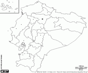 desenho de Mapa do Equador para colorir