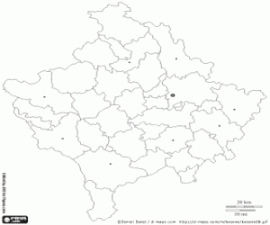 desenho de Mapa do Kosovo para colorir