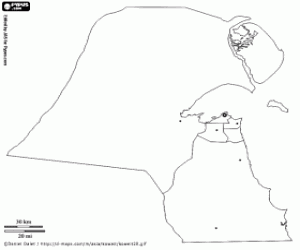desenho de Mapa do Kuwait para colorir