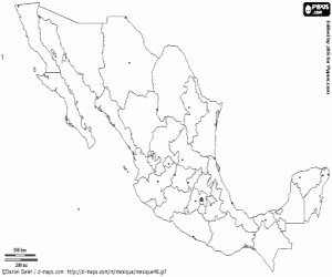 desenho de Mapa do México para colorir