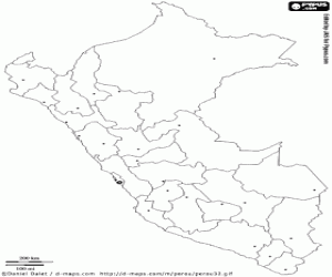 desenho de Mapa do Peru para colorir