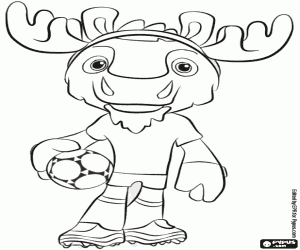 desenho de Maple, mascote Canadá Copa do Mundo 2026 para colorir