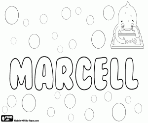desenho de Marcell, nome masculino para colorir