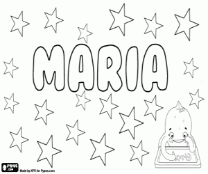 desenho de Maria, nome bíblico para colorir