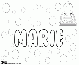 desenho de Marie, nome feminino para colorir