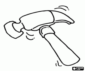 desenho de Um martelo de carpinteiro para colorir