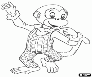 desenho de Martha o macaco, um caráter do Noddy para colorir