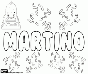 desenho de Martino, nome de menino em italiano para colorir