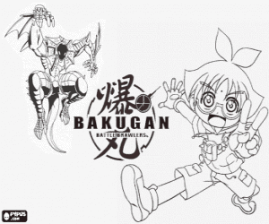 desenho de Marucho e Preyas seu Bakugan para colorir