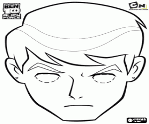 desenho de Máscara de Ben 10 Força Alienígena para colorir