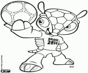 desenho de O mascote Fuleco do Brasil 2014 para colorir