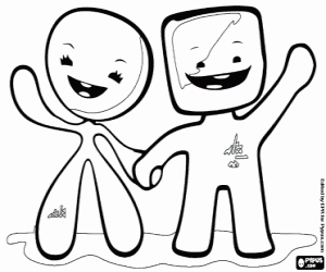 desenho de Mascotes de Turim 2006 para colorir