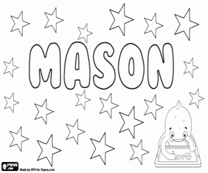 desenho de Mason, nome masculino Inglês para colorir