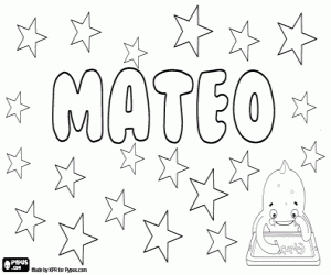 desenho de Mateo, nome espanhol para colorir