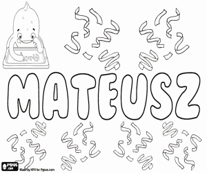 desenho de Mateusz, nome polonês para colorir