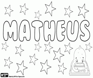 desenho de Matheus, nome masculino para colorir